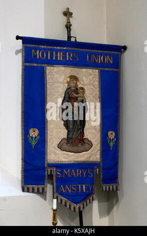 Mothers Union banner inside St. Mary`s Church, Anstey, Leicestershire, England, UK Stock Photo